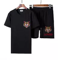 new gucci tracksuit survetement manche courte cat loved black